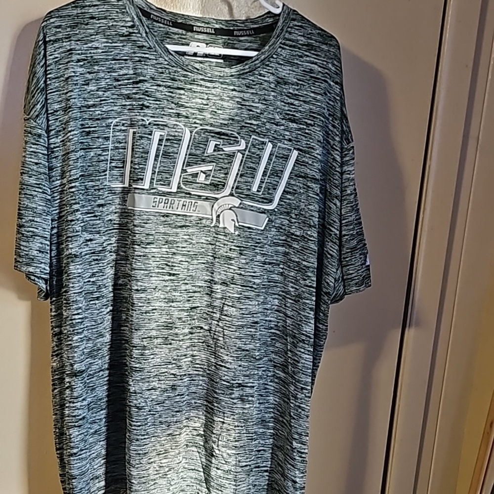 Russell Athletic Green and White Michigan State University Shirt